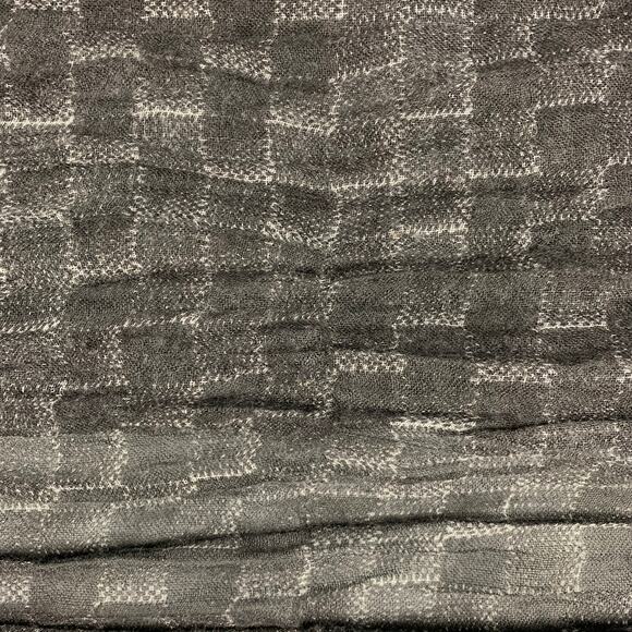 LOUIS VUITTON Black Grey Checkered Cashmere Silk Scarves - Picture 6 of 6